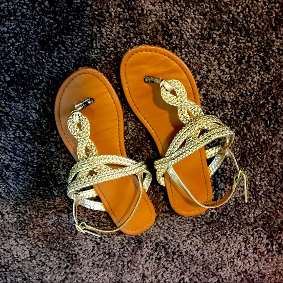Faded Glory Gold sandals size 3 - Picture 1 of 1